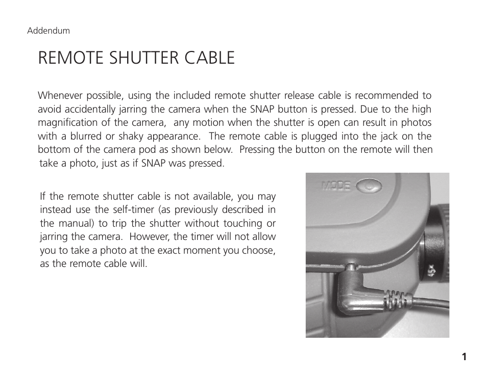 Remote shutter cable | Bushnell 78-7348 User Manual | Page 9 / 9