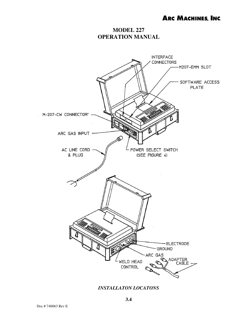 Model 227 operation manual | Arc Machines 227 User Manual | Page 22 / 86