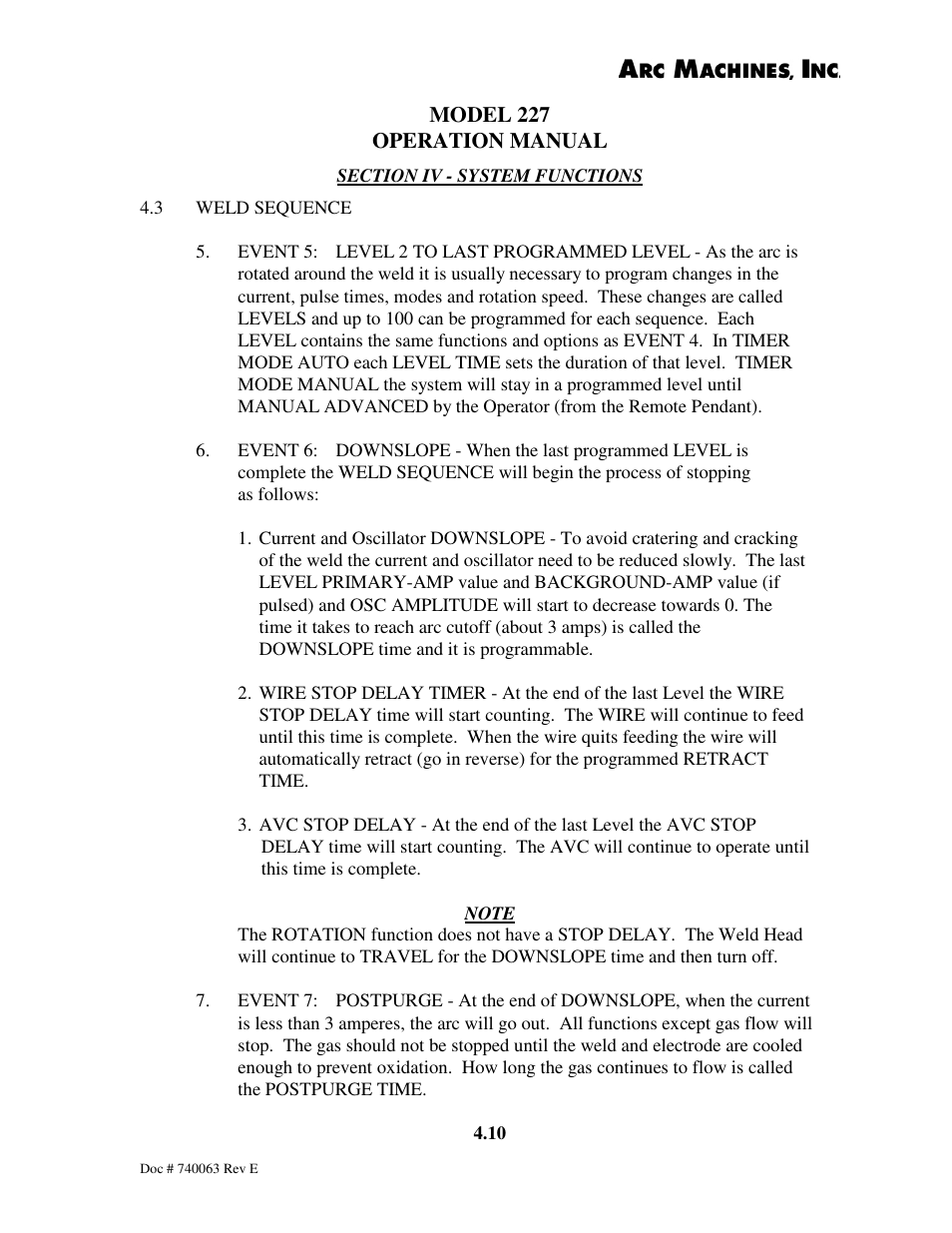 Arc Machines 227 User Manual | Page 36 / 86
