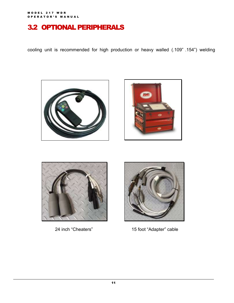 2 optional peripherals | Arc Machines 217 WDR User Manual | Page 15 / 51