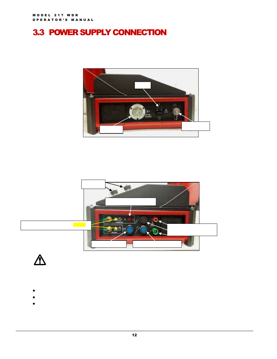 3 power supply connection | Arc Machines 217 WDR User Manual | Page 16 / 51