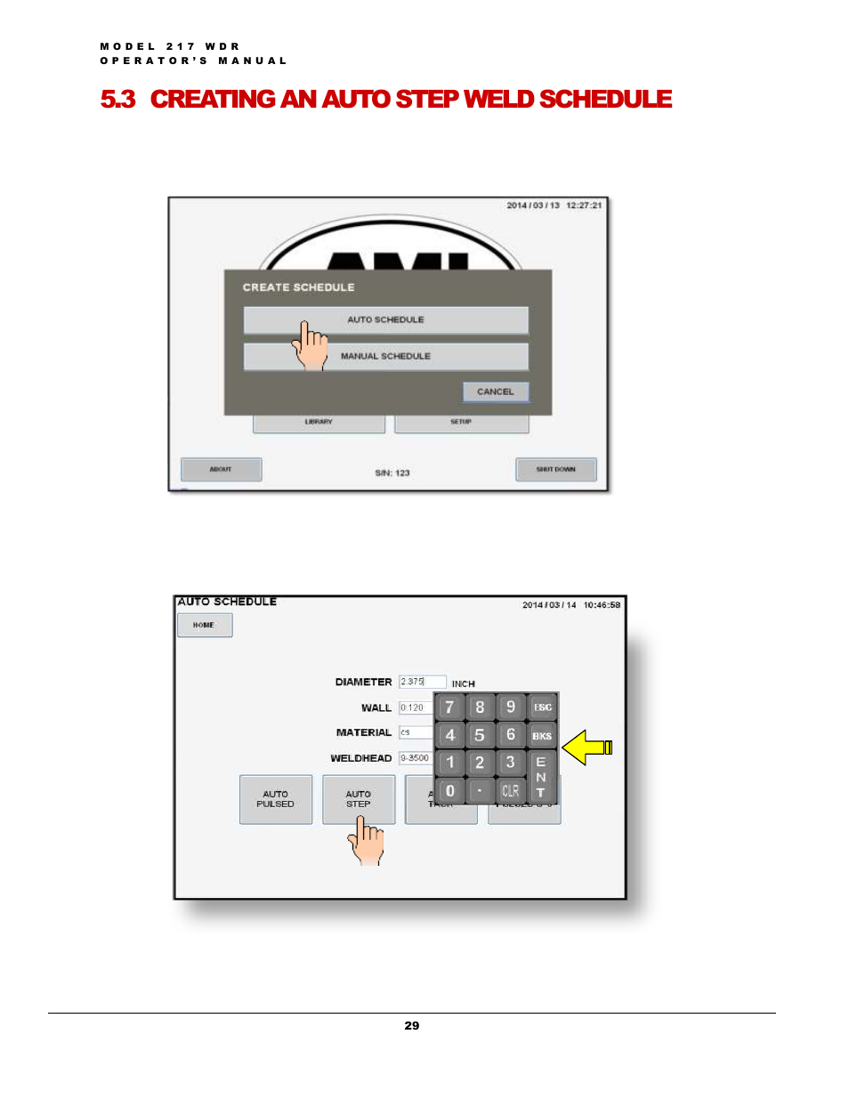 3 creating an auto step weld schedule | Arc Machines 217 WDR User Manual | Page 33 / 51