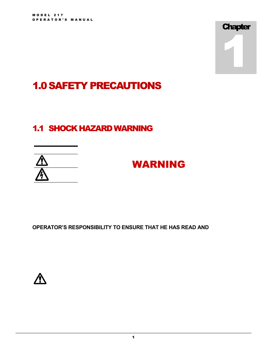 Safety precautions, 0 safety precautions, Warning | Arc Machines 217 WDR User Manual | Page 5 / 51
