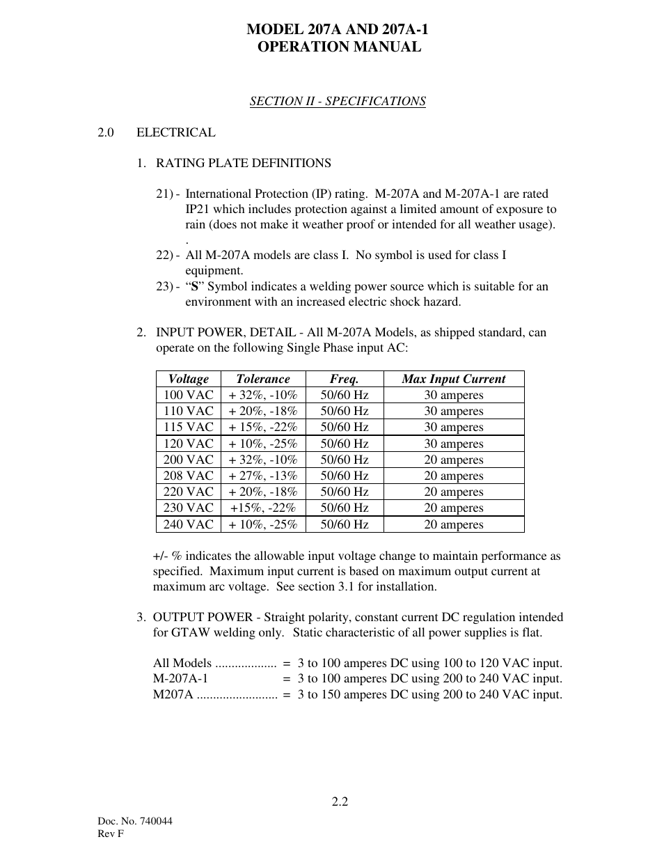Arc Machines 207 User Manual | Page 14 / 77