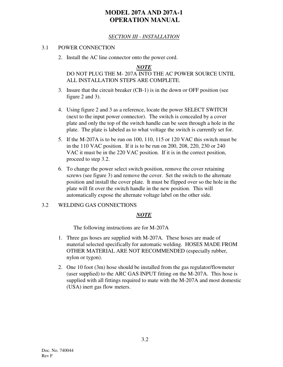 Arc Machines 207 User Manual | Page 18 / 77