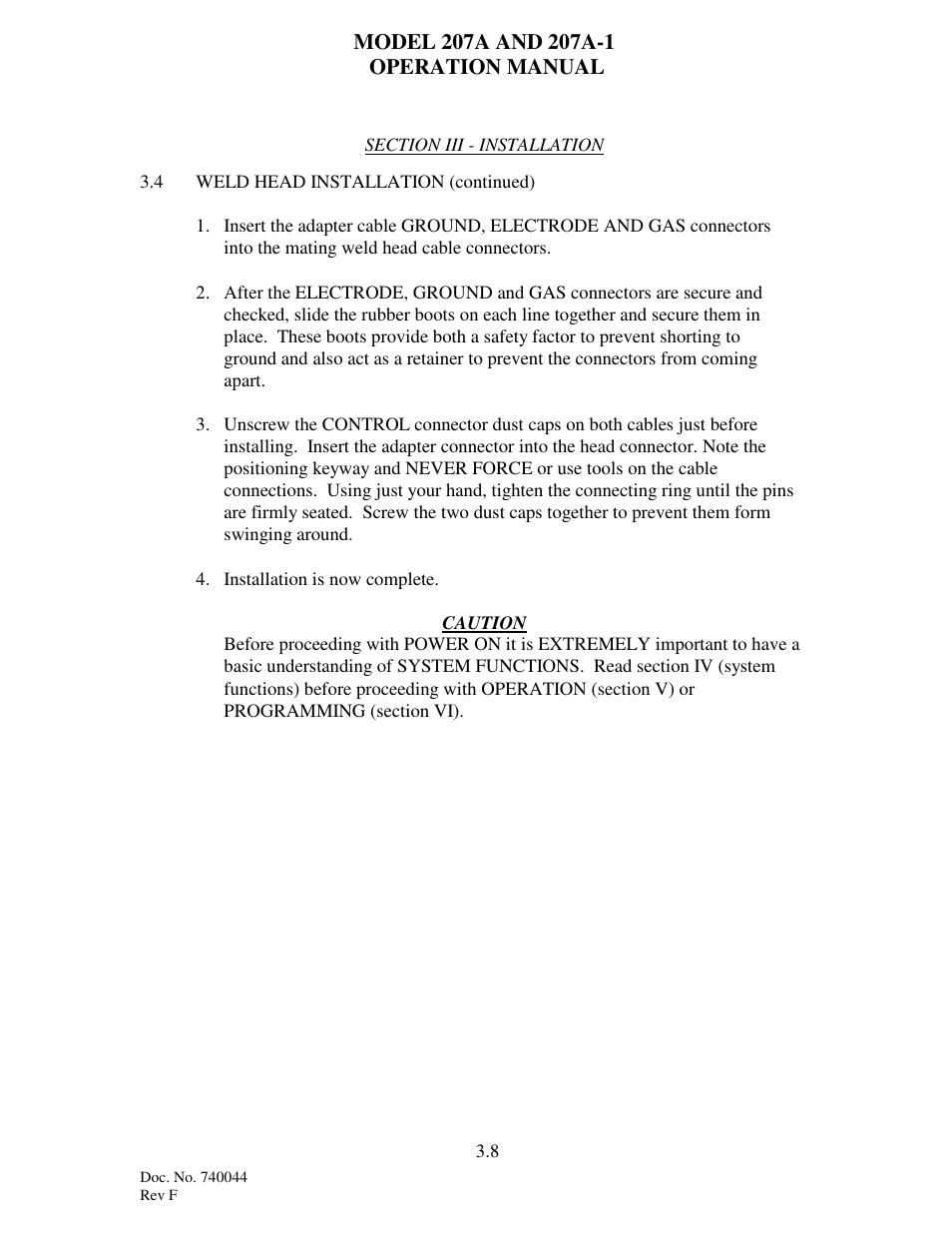 Arc Machines 207 User Manual | Page 21 / 77