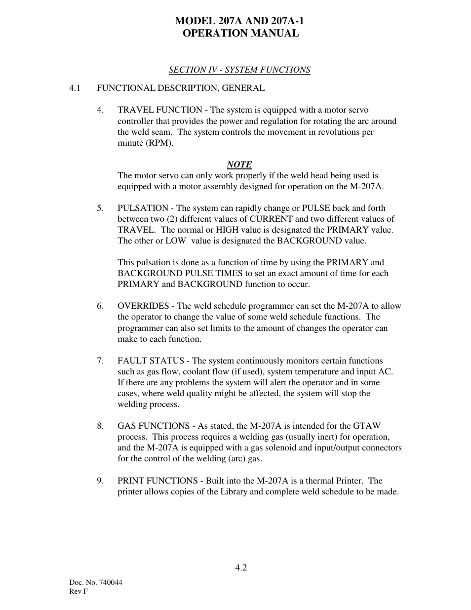 Arc Machines 207 User Manual | Page 23 / 77
