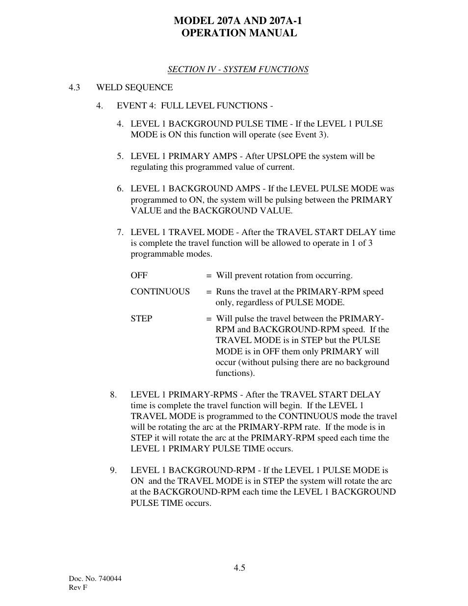 Arc Machines 207 User Manual | Page 26 / 77