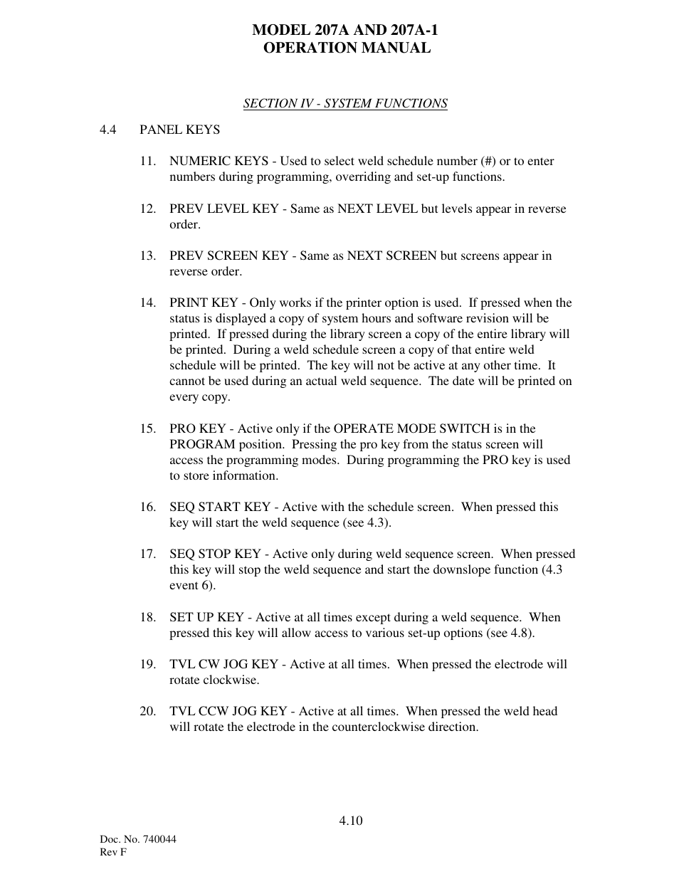 Arc Machines 207 User Manual | Page 29 / 77