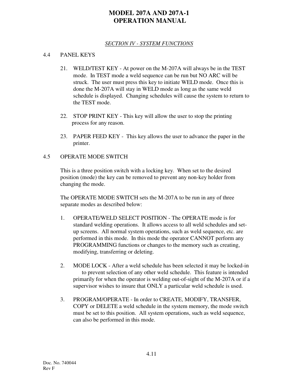 Arc Machines 207 User Manual | Page 30 / 77