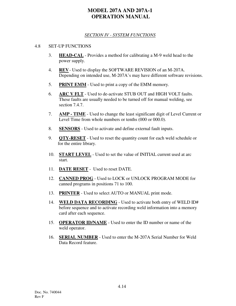 Arc Machines 207 User Manual | Page 33 / 77