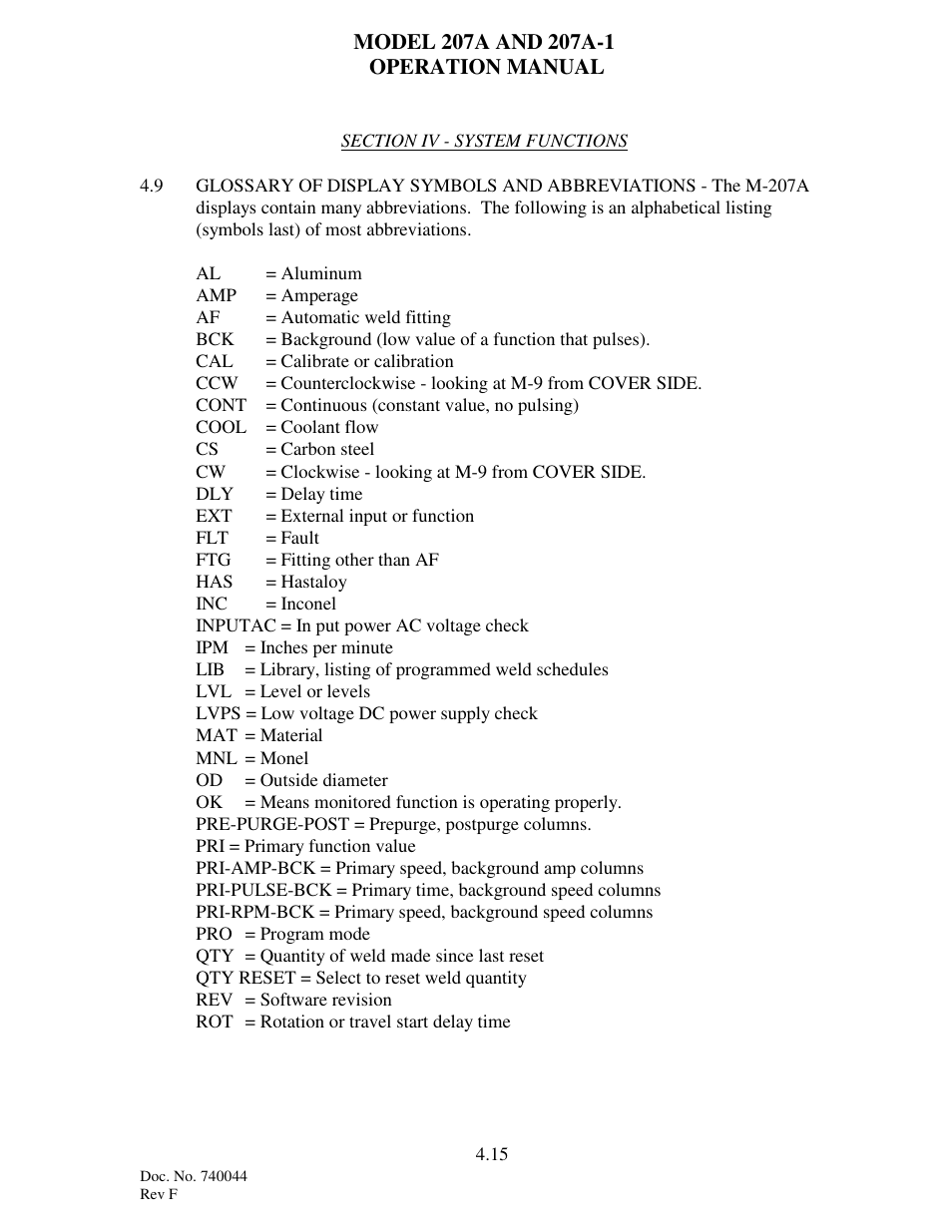 Arc Machines 207 User Manual | Page 34 / 77