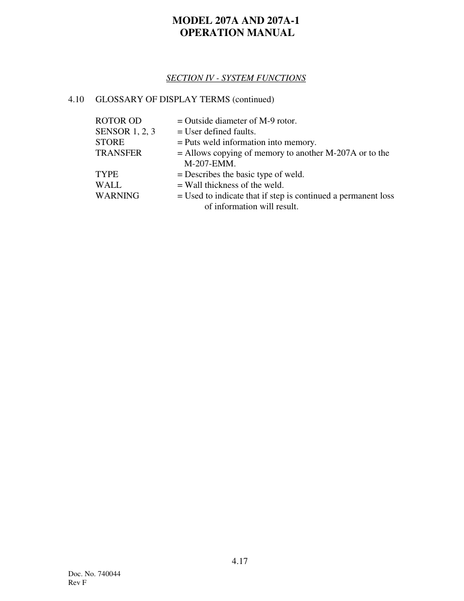 Arc Machines 207 User Manual | Page 36 / 77