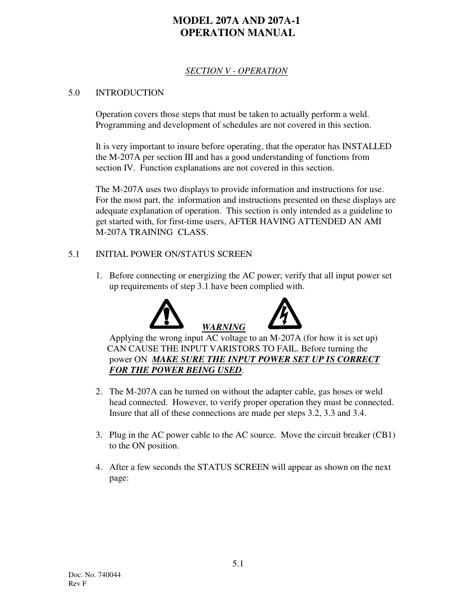 Arc Machines 207 User Manual | Page 37 / 77