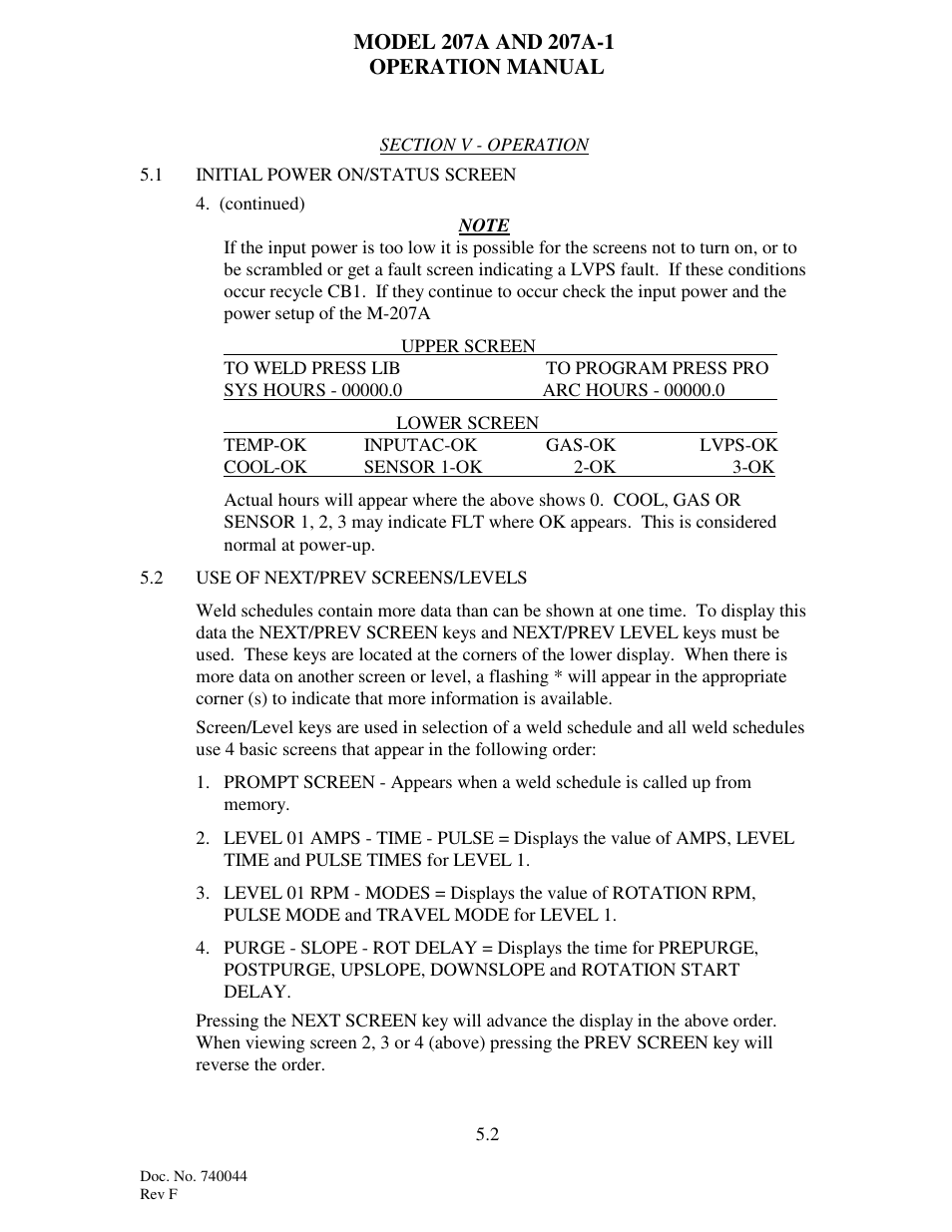 Arc Machines 207 User Manual | Page 38 / 77