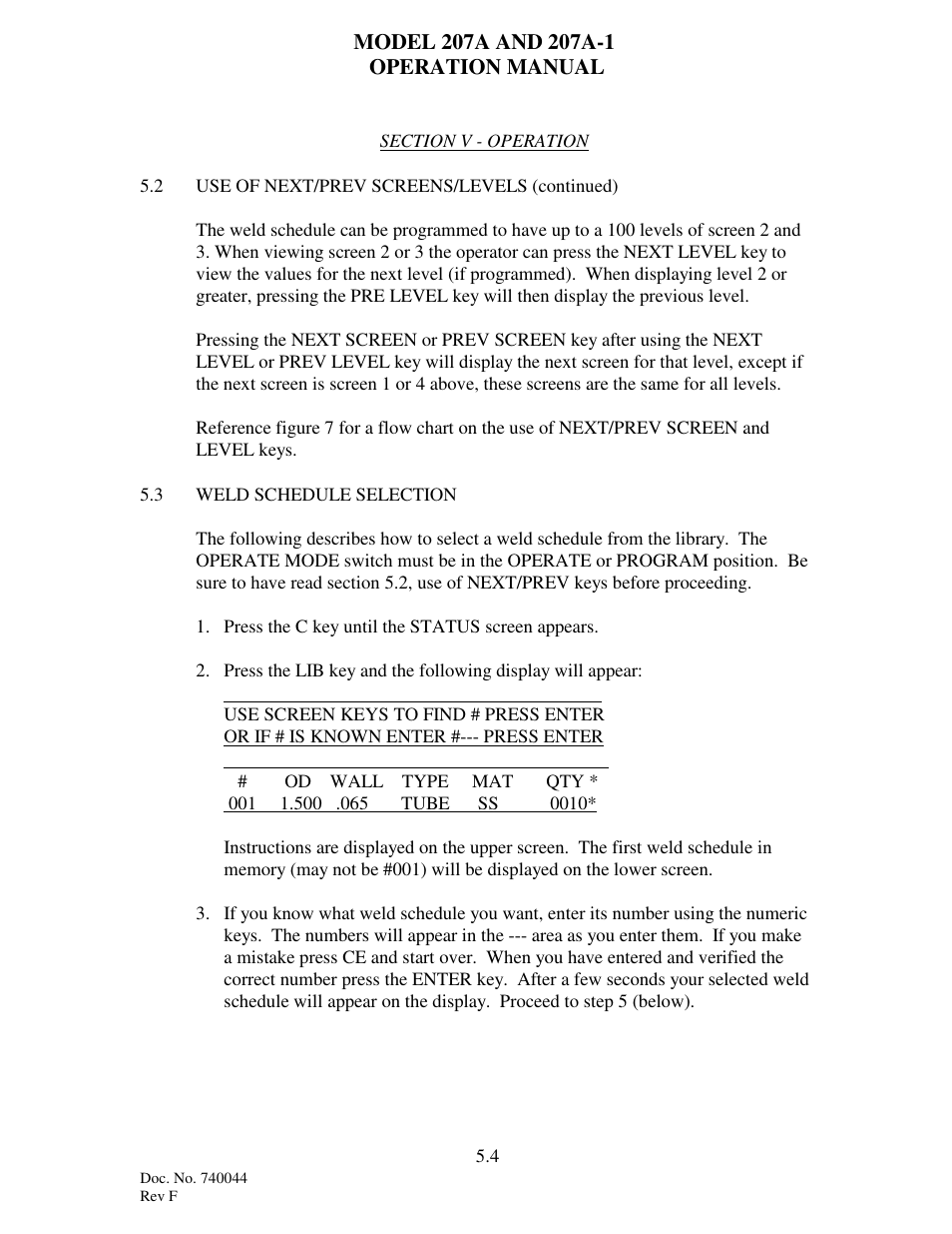 Arc Machines 207 User Manual | Page 39 / 77