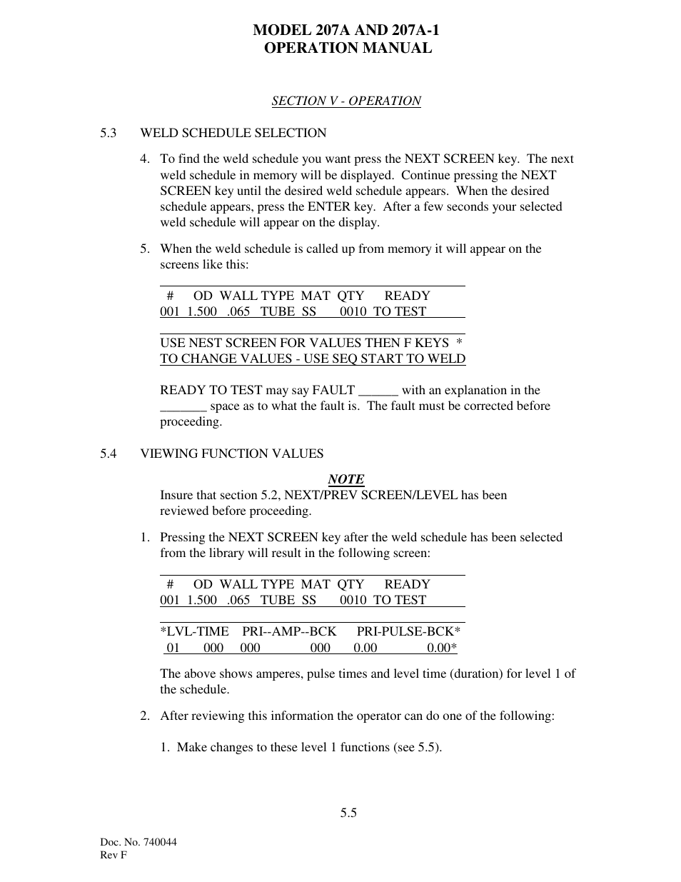 Arc Machines 207 User Manual | Page 40 / 77
