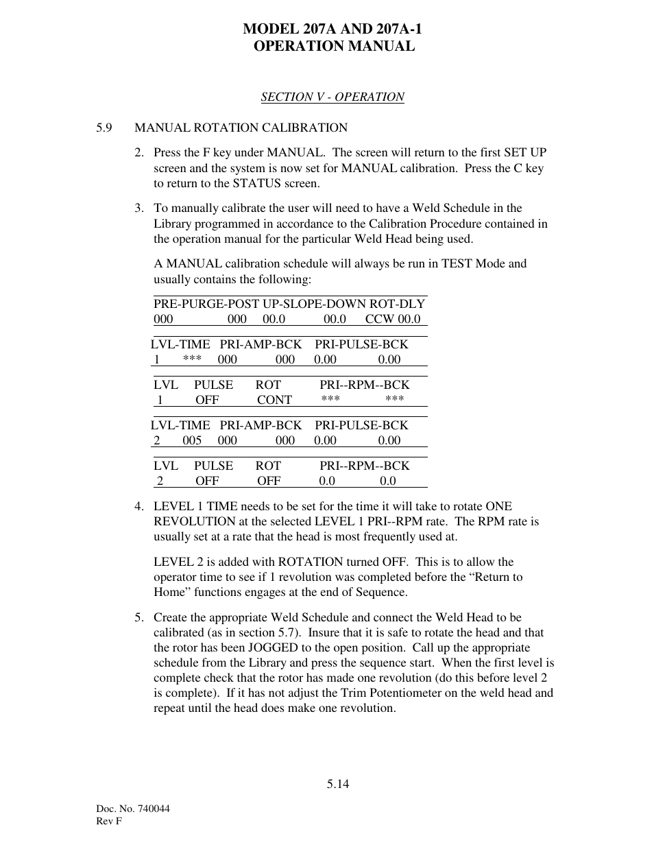 Arc Machines 207 User Manual | Page 49 / 77