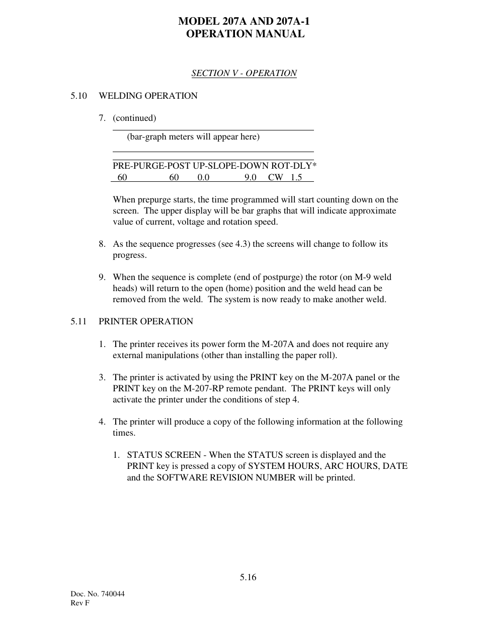 Arc Machines 207 User Manual | Page 51 / 77