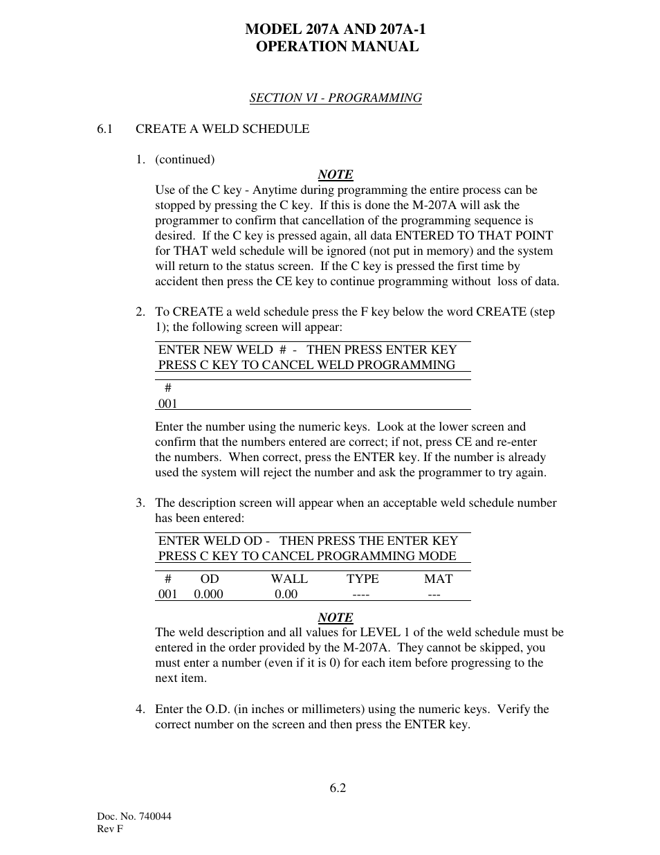 Arc Machines 207 User Manual | Page 54 / 77