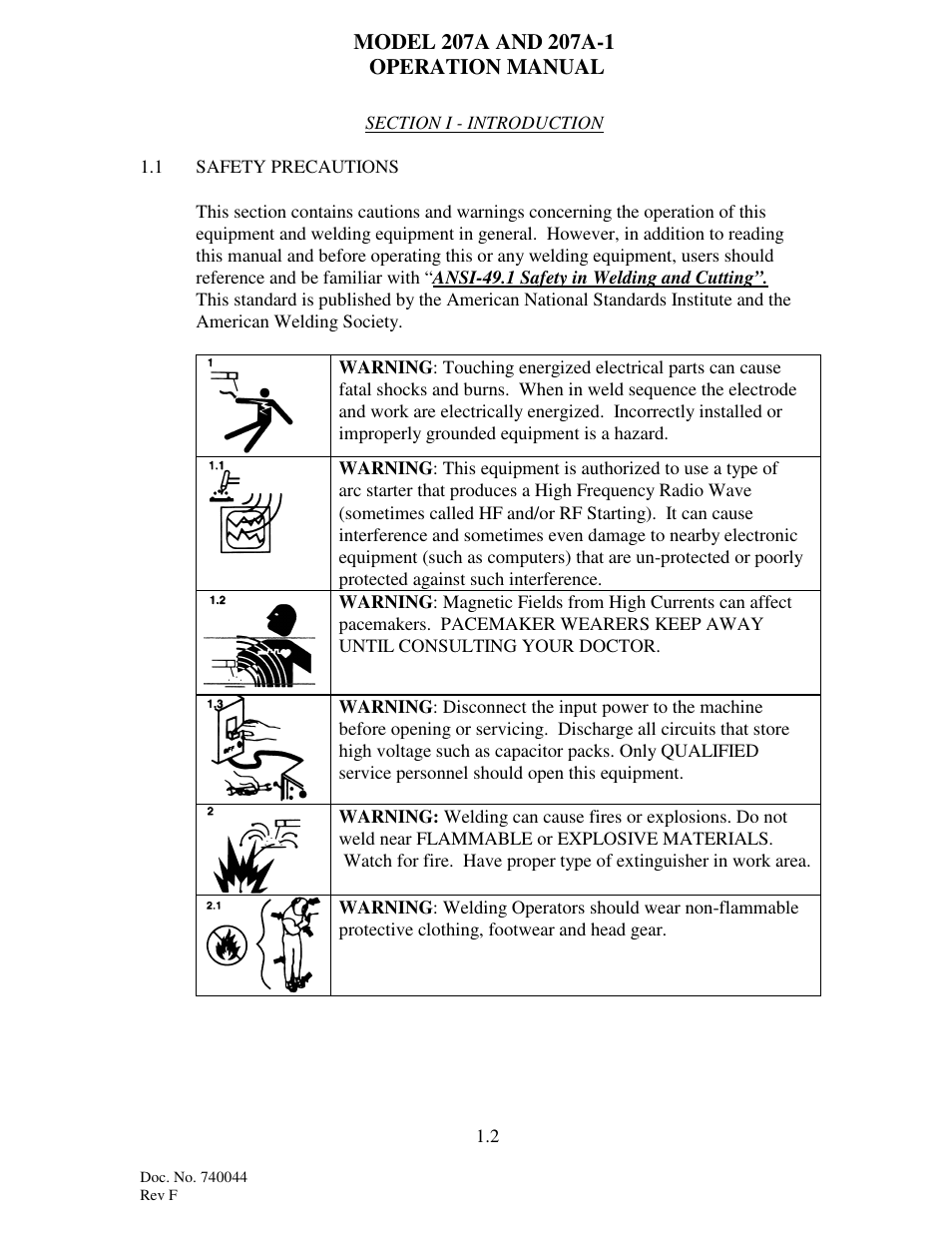 Arc Machines 207 User Manual | Page 8 / 77