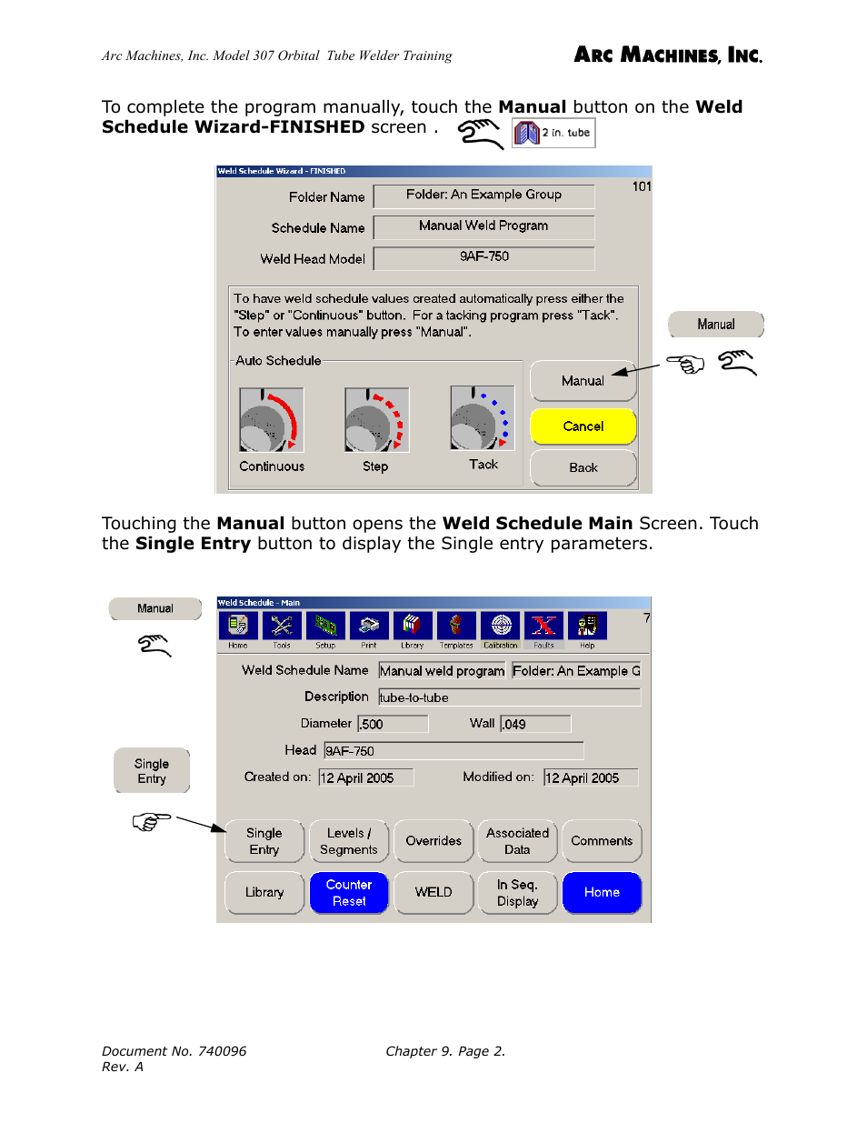 Arc Machines 307 User Manual | Page 106 / 190