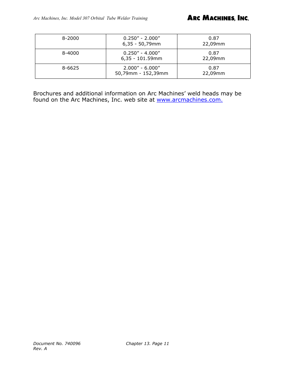 Arc Machines 307 User Manual | Page 144 / 190