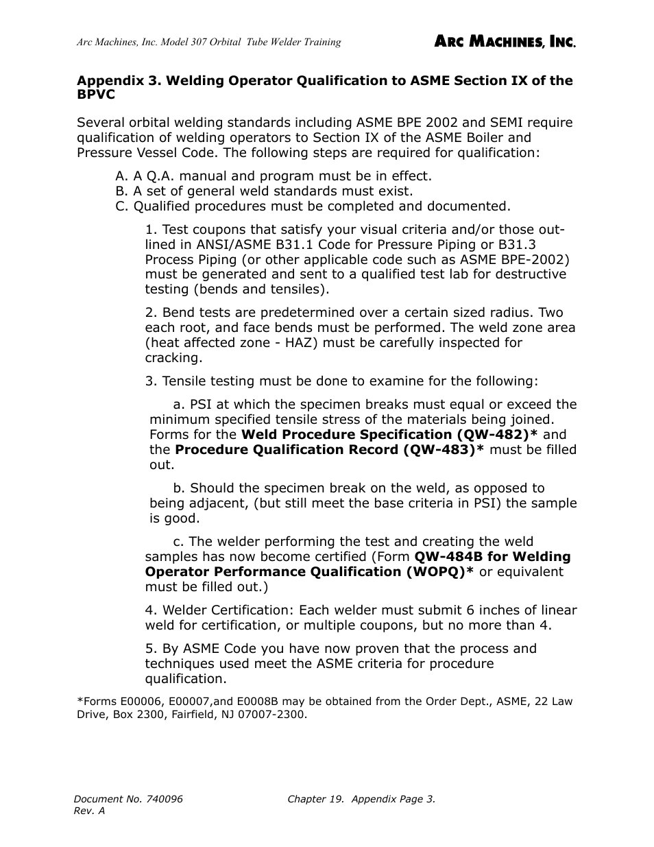 Arc Machines 307 User Manual | Page 183 / 190