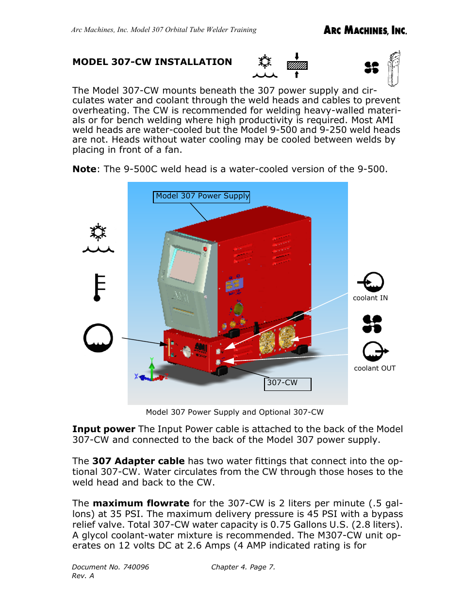 Model 307-cw installation | Arc Machines 307 User Manual | Page 41 / 190