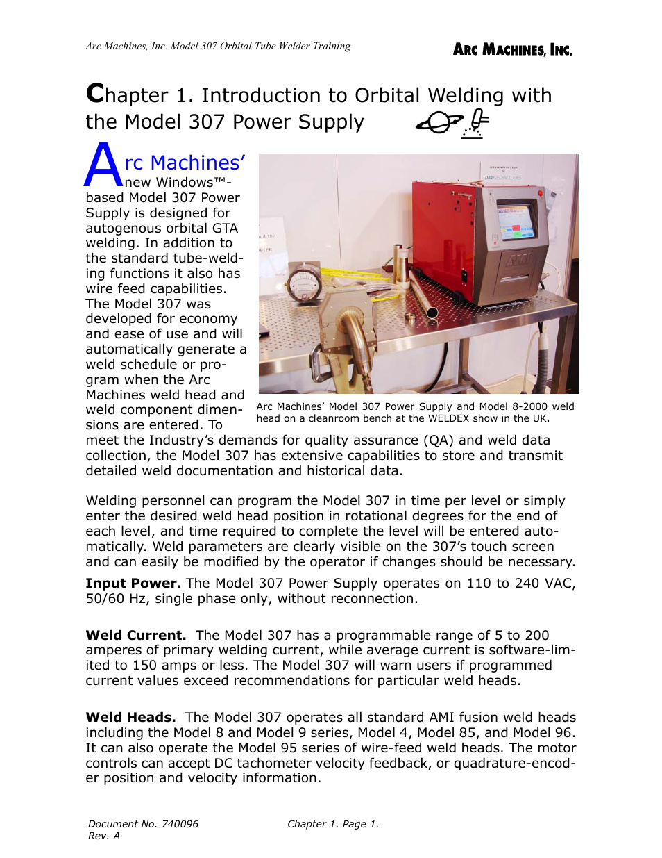 Arc Machines 307 User Manual | Page 7 / 190