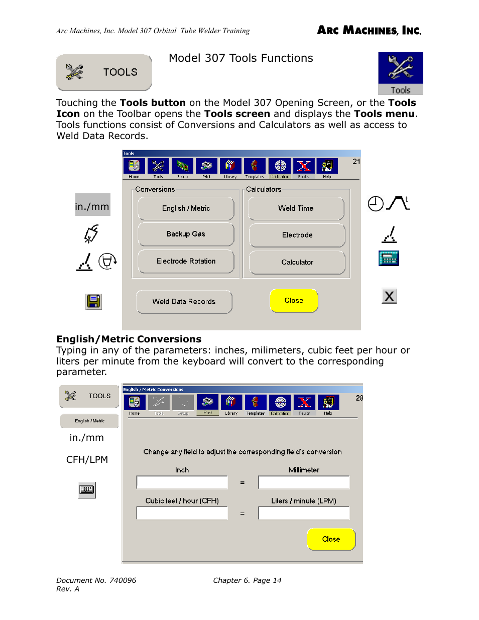 Arc Machines 307 User Manual | Page 70 / 190