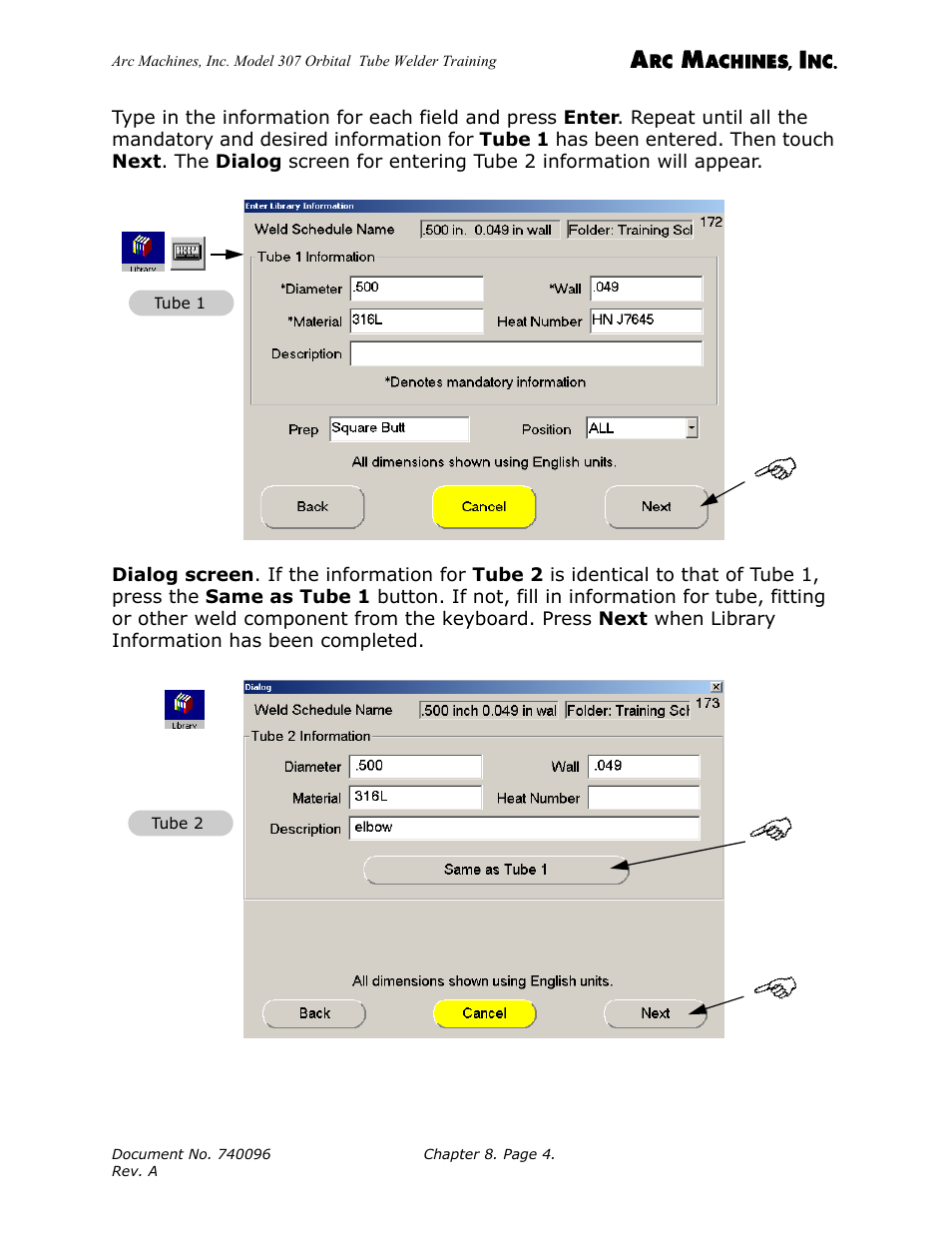 Arc Machines 307 User Manual | Page 92 / 190
