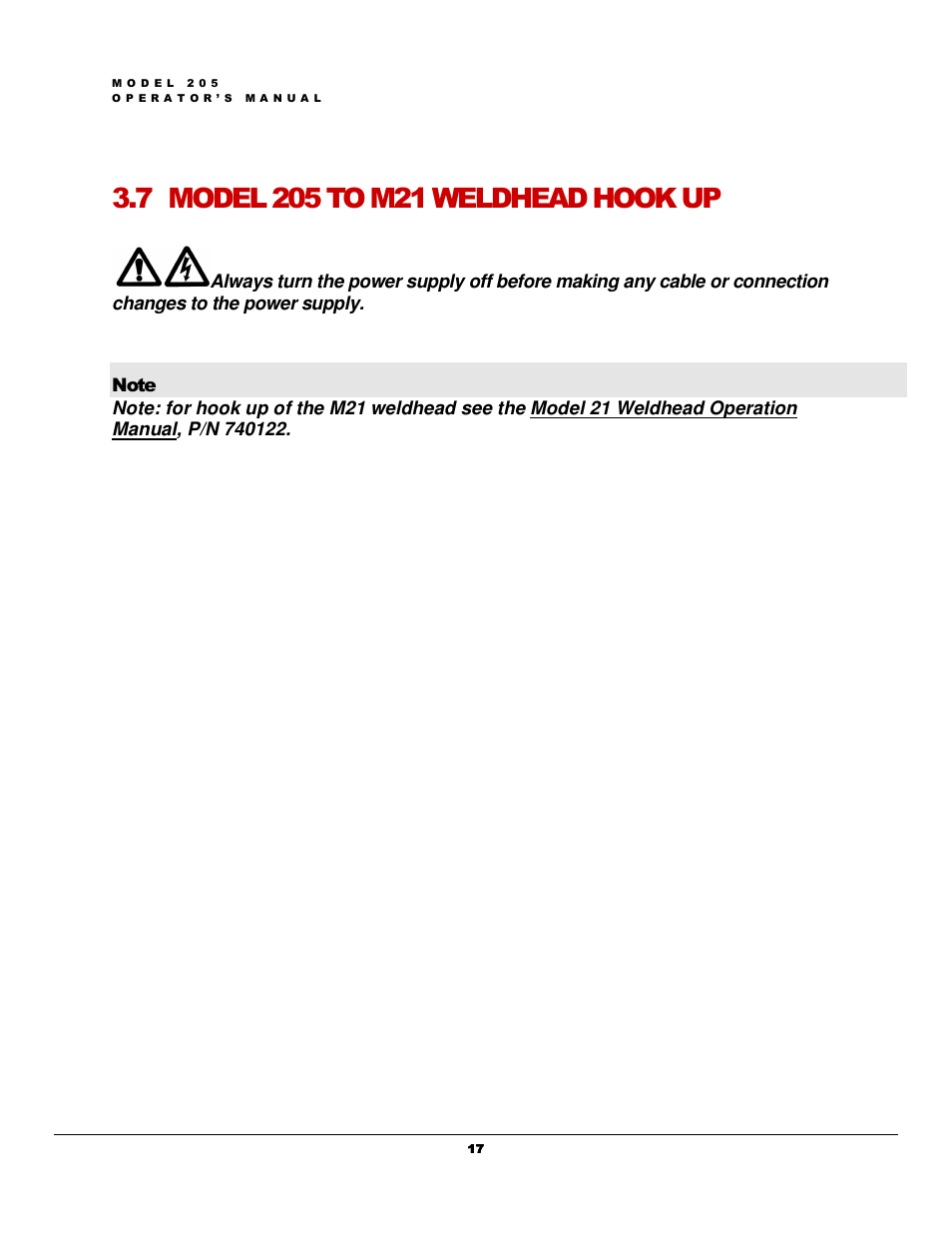 Arc Machines 205 WDR User Manual | Page 21 / 59