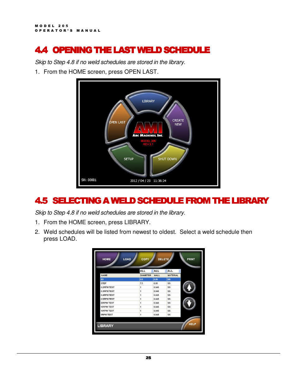 Arc Machines 205 WDR User Manual | Page 29 / 59