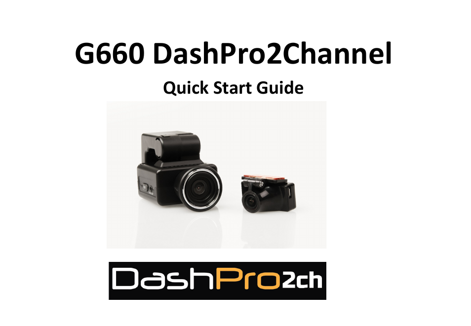 Astak G660 DashPro2Channel - Quick Start Guide User Manual | 4 pages