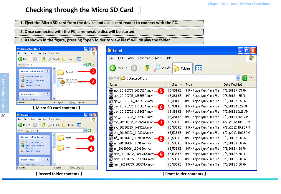 Slide number 22, Checking through the micro sd card | Astak G660 DashPro2Channel - User Manual User Manual | Page 22 / 34