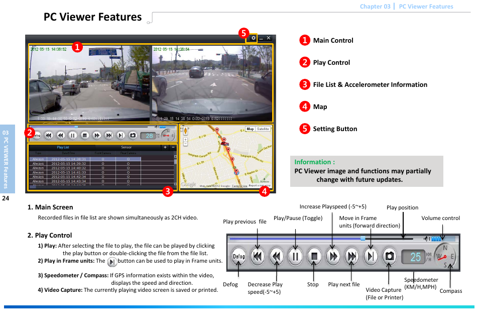 Slide number 26, Pc viewer features | Astak G660 DashPro2Channel - User Manual User Manual | Page 26 / 34