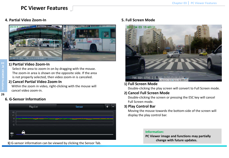 Slide number 28, Pc viewer features | Astak G660 DashPro2Channel - User Manual User Manual | Page 28 / 34