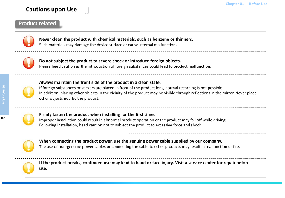 Slide number 4, Cautions upon use, Product related | Astak G660 DashPro2Channel - User Manual User Manual | Page 4 / 34