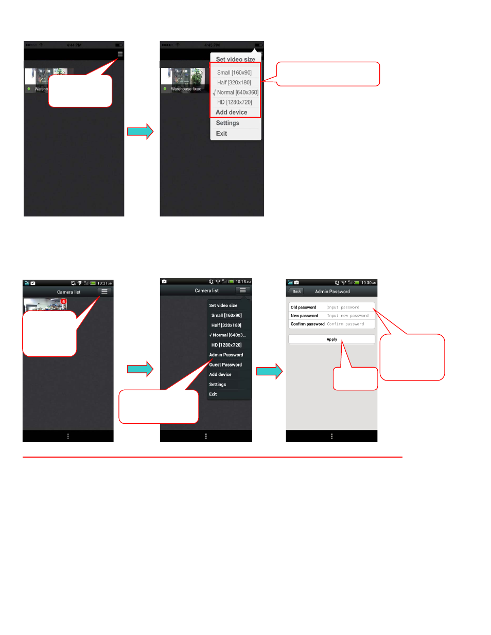 2 resolution settings | Astak Mobivue - iOS User Manual User Manual | Page 5 / 12