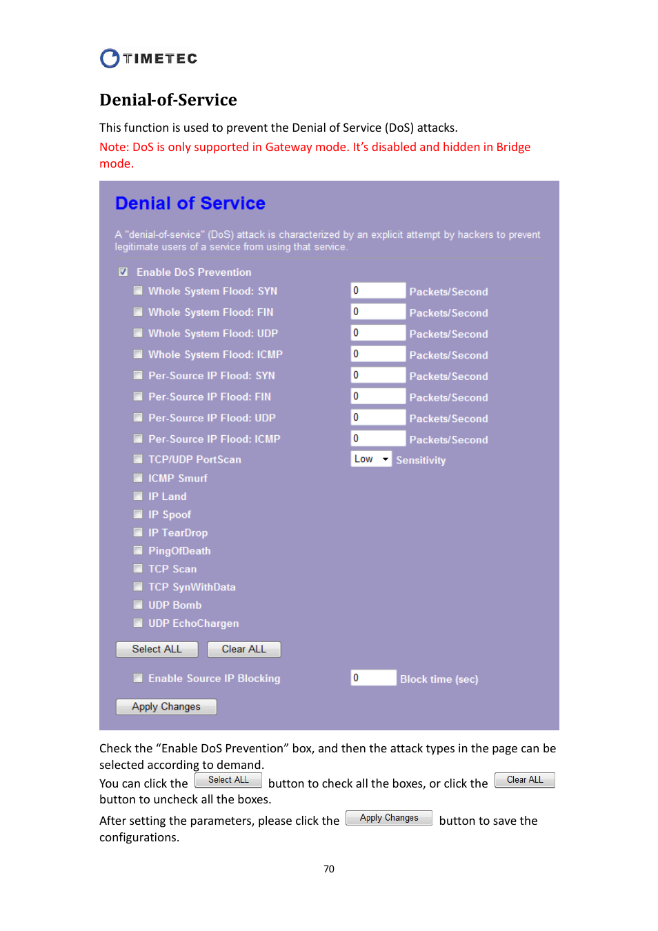 Denial-of-service | Astak R4020A - User Manual User Manual | Page 71 / 84