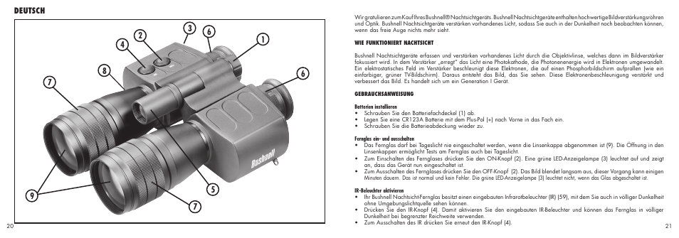 Deutsch | Bushnell 26-3150 User Manual | Page 12 / 21