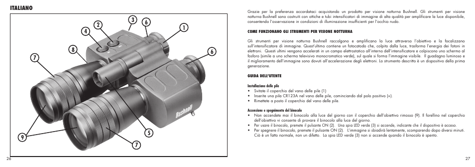 Italiano | Bushnell 26-3150 User Manual | Page 15 / 21