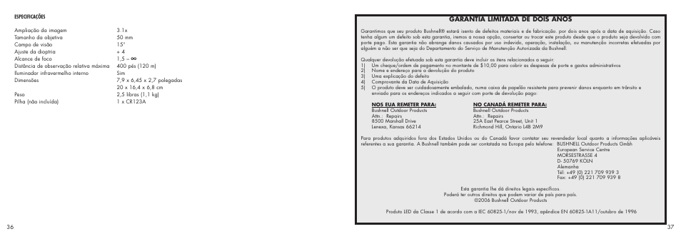 Bushnell 26-3150 User Manual | Page 20 / 21