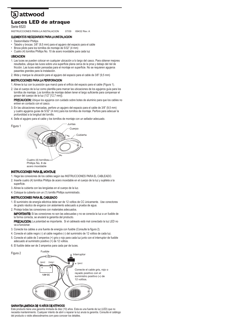 Luces led de atraque | Attwood LED Docking Lights User Manual | Page 2 / 2