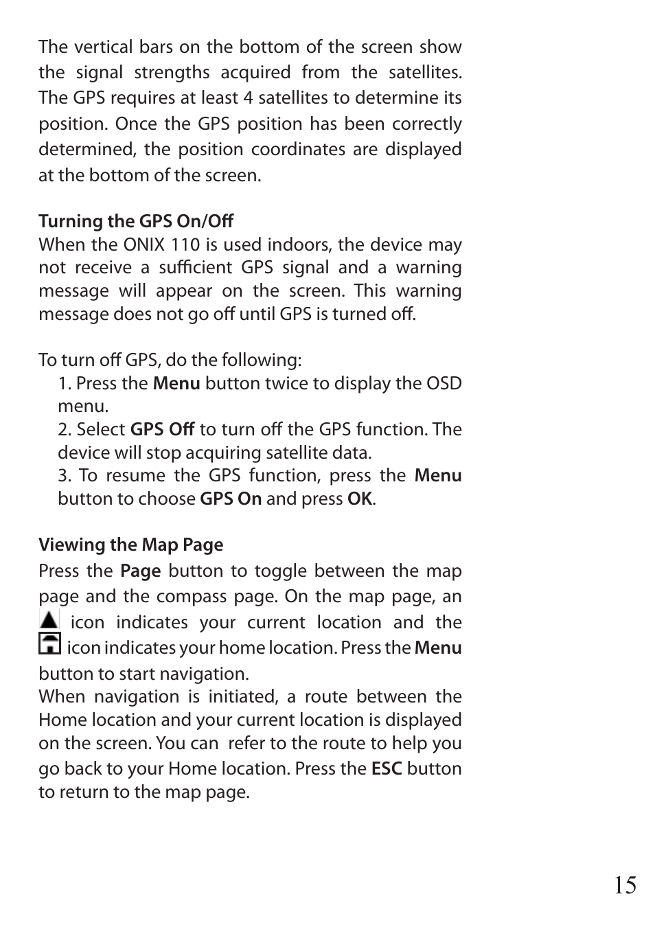 Bushnell ONIX 110 User Manual | Page 15 / 60