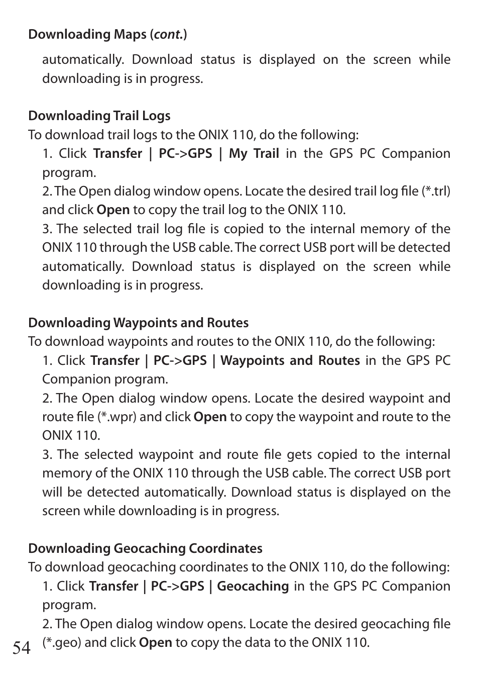 Bushnell ONIX 110 User Manual | Page 54 / 60