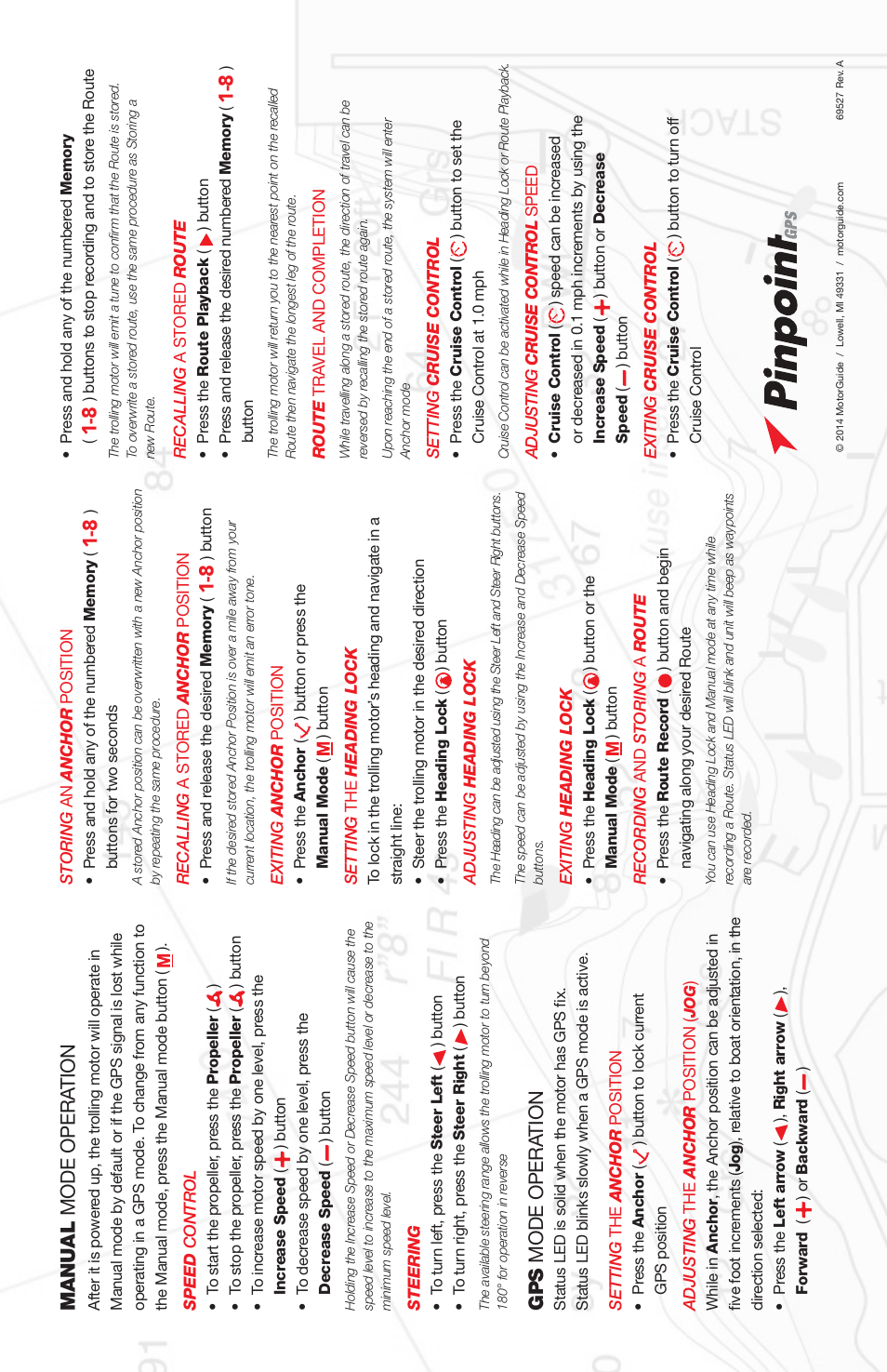 Manual mode opera tion, Gps mode opera tion | Attwood PinPoint GPS User Manual | Page 2 / 2