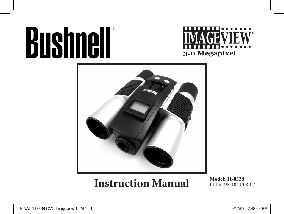 Bushnell 11-8338 User Manual | 20 pages