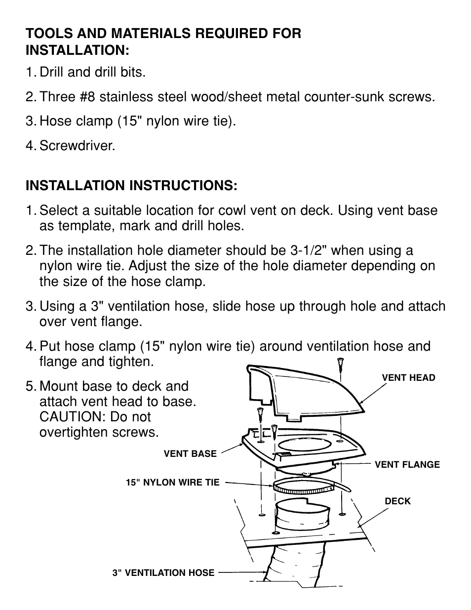 Attwood Cowl Ventilator User Manual | Page 2 / 2